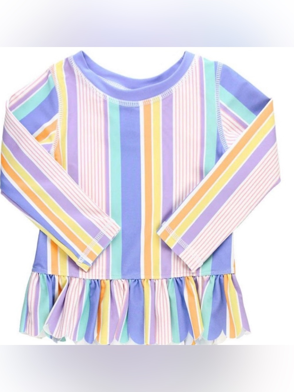 Ruffle Butts Scalloped Long-Sleeve Rash Guard